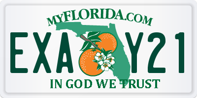 FL license plate EXAY21