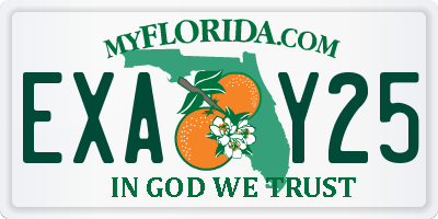 FL license plate EXAY25