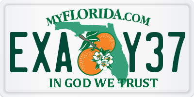 FL license plate EXAY37