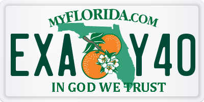 FL license plate EXAY40