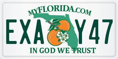 FL license plate EXAY47