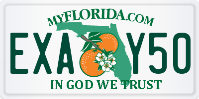 FL license plate EXAY50