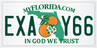 FL license plate EXAY66