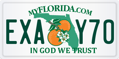 FL license plate EXAY70