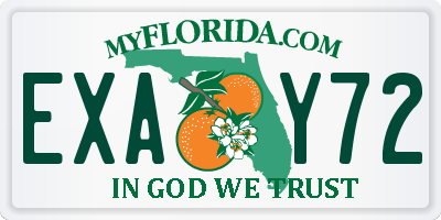 FL license plate EXAY72