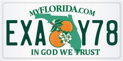 FL license plate EXAY78