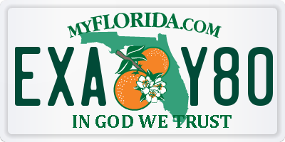 FL license plate EXAY80
