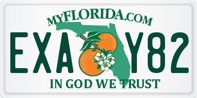 FL license plate EXAY82