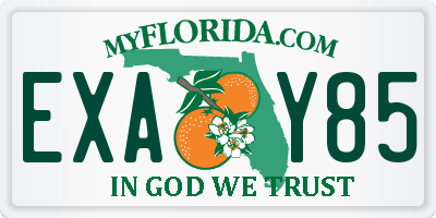 FL license plate EXAY85