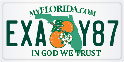 FL license plate EXAY87