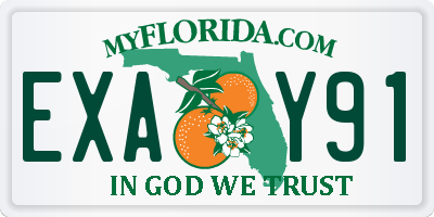 FL license plate EXAY91