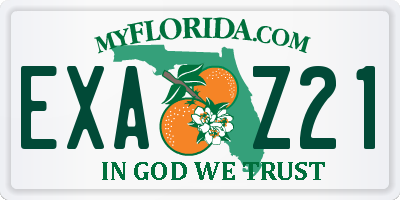 FL license plate EXAZ21