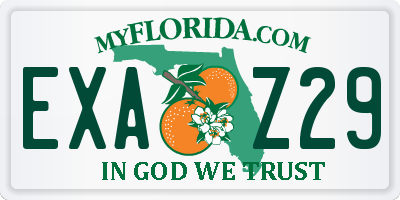 FL license plate EXAZ29
