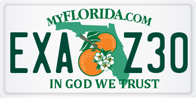 FL license plate EXAZ30