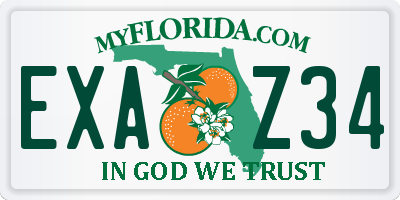 FL license plate EXAZ34