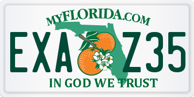 FL license plate EXAZ35