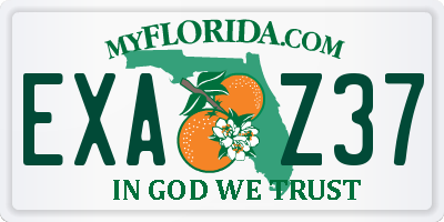 FL license plate EXAZ37