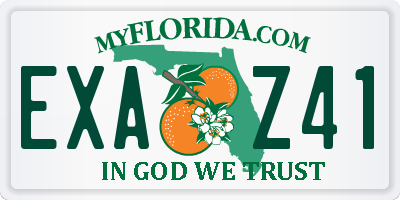 FL license plate EXAZ41