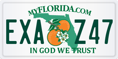 FL license plate EXAZ47