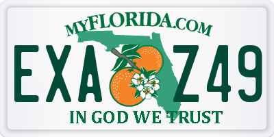 FL license plate EXAZ49