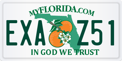 FL license plate EXAZ51