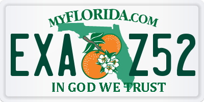 FL license plate EXAZ52