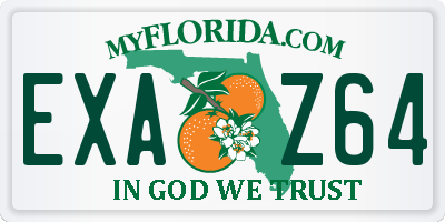 FL license plate EXAZ64