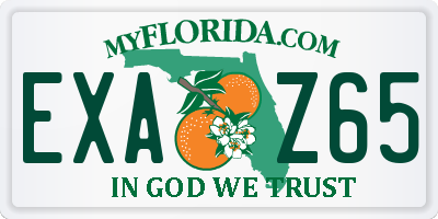 FL license plate EXAZ65