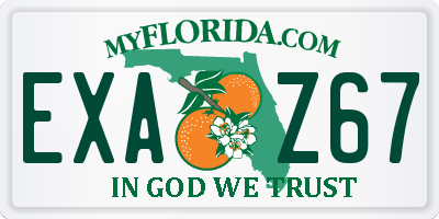 FL license plate EXAZ67