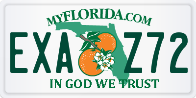 FL license plate EXAZ72