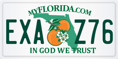FL license plate EXAZ76