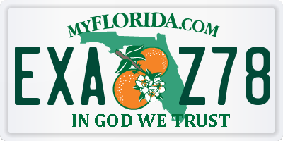 FL license plate EXAZ78
