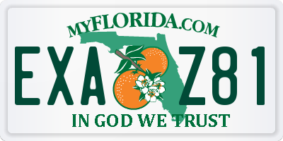 FL license plate EXAZ81