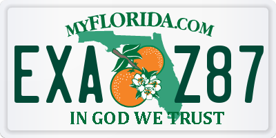 FL license plate EXAZ87