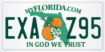 FL license plate EXAZ95