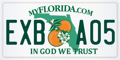 FL license plate EXBA05