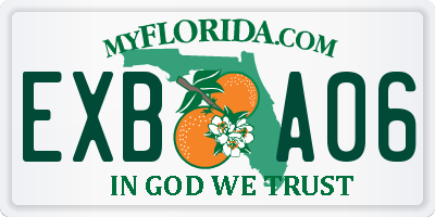 FL license plate EXBA06
