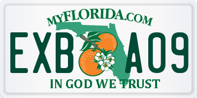 FL license plate EXBA09