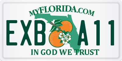 FL license plate EXBA11