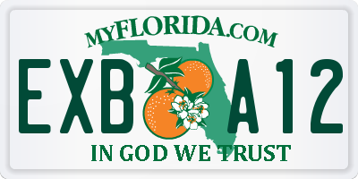 FL license plate EXBA12