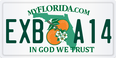 FL license plate EXBA14