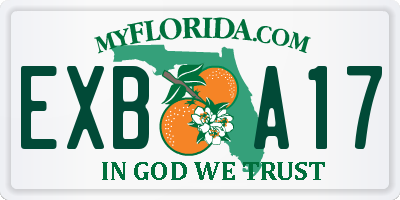 FL license plate EXBA17
