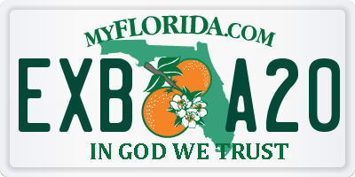 FL license plate EXBA20