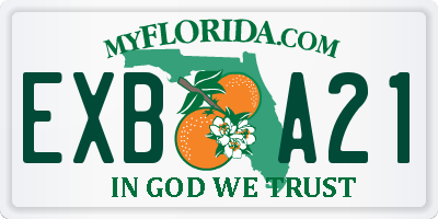 FL license plate EXBA21