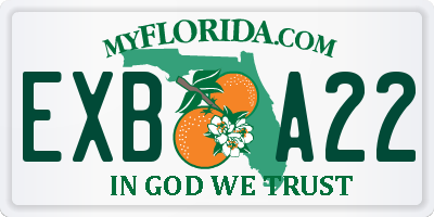 FL license plate EXBA22