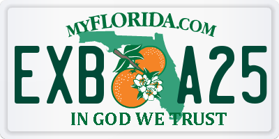 FL license plate EXBA25