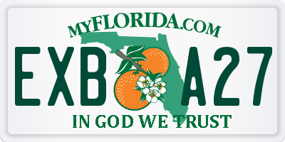 FL license plate EXBA27
