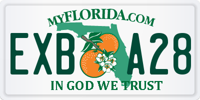 FL license plate EXBA28