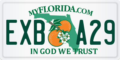 FL license plate EXBA29