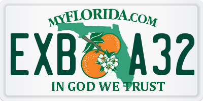 FL license plate EXBA32